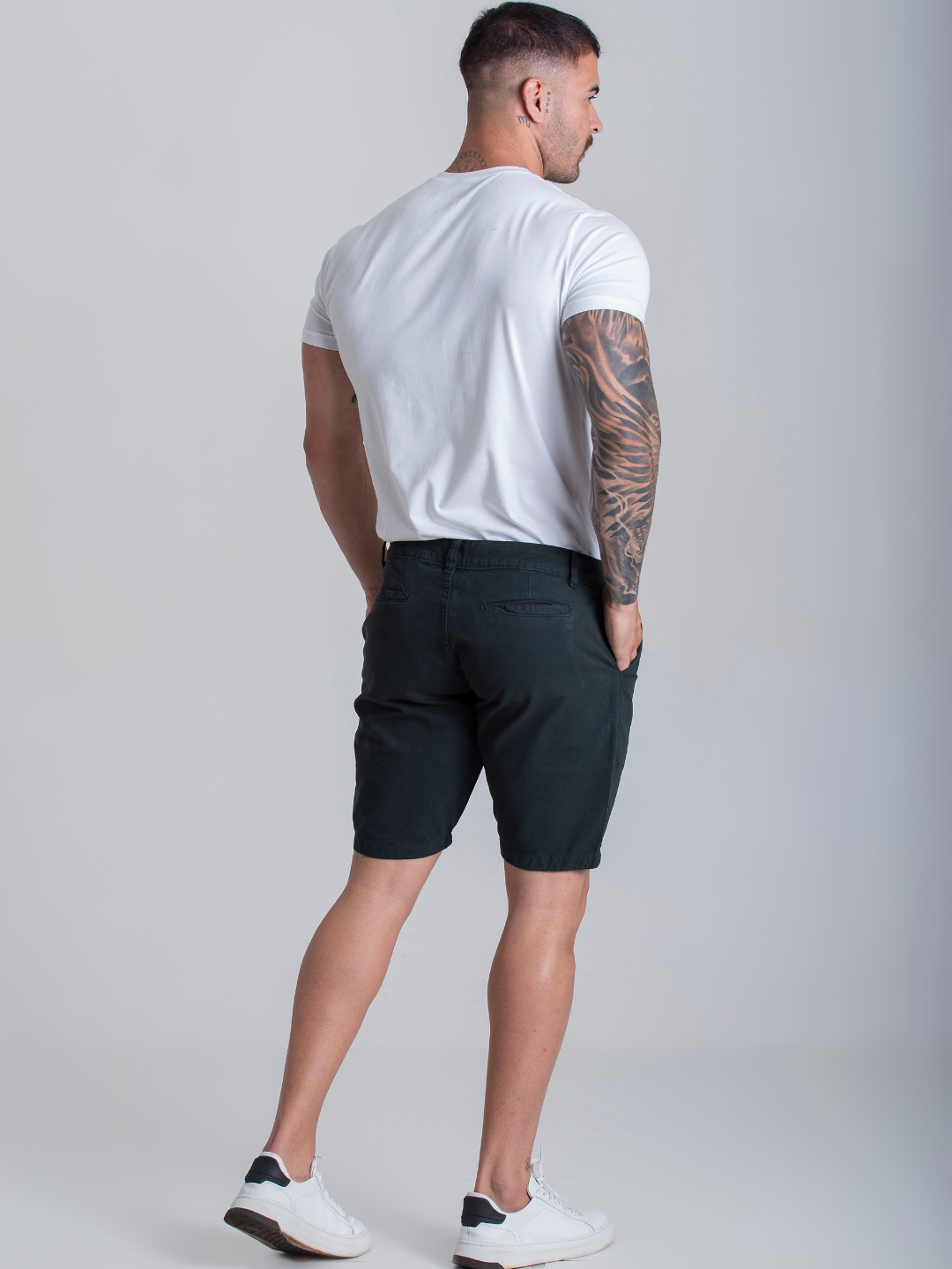 Bermuda Social Short Brim Com Bolsos Slim Fit Coloridas