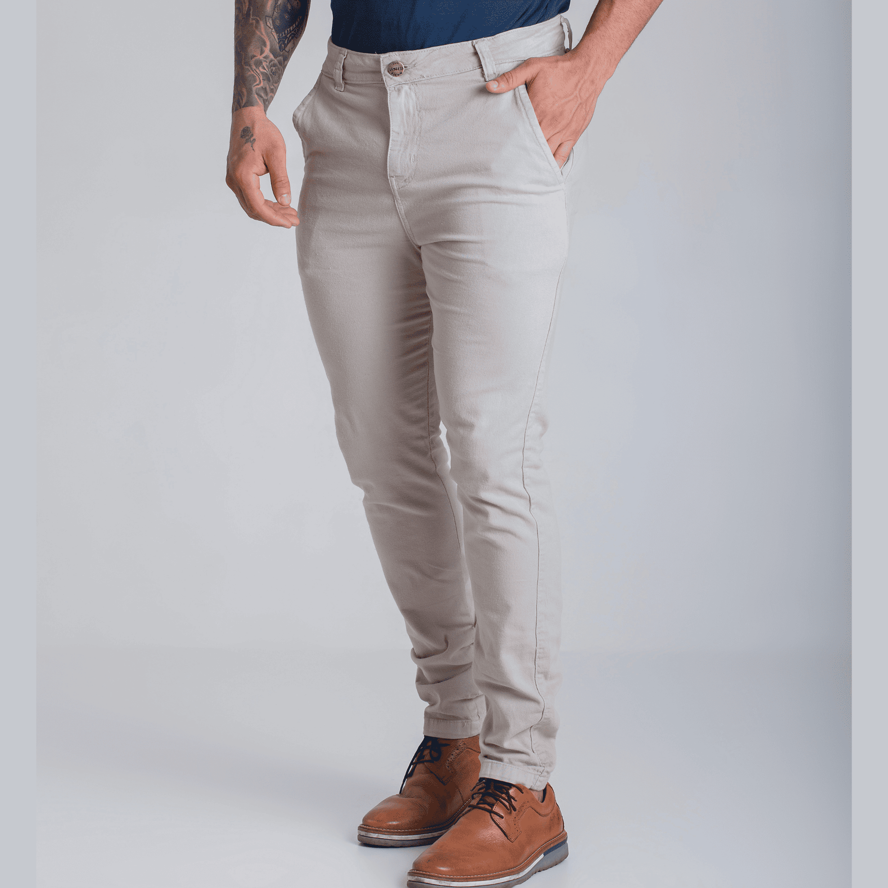 Calça Masculina Sarja Bege