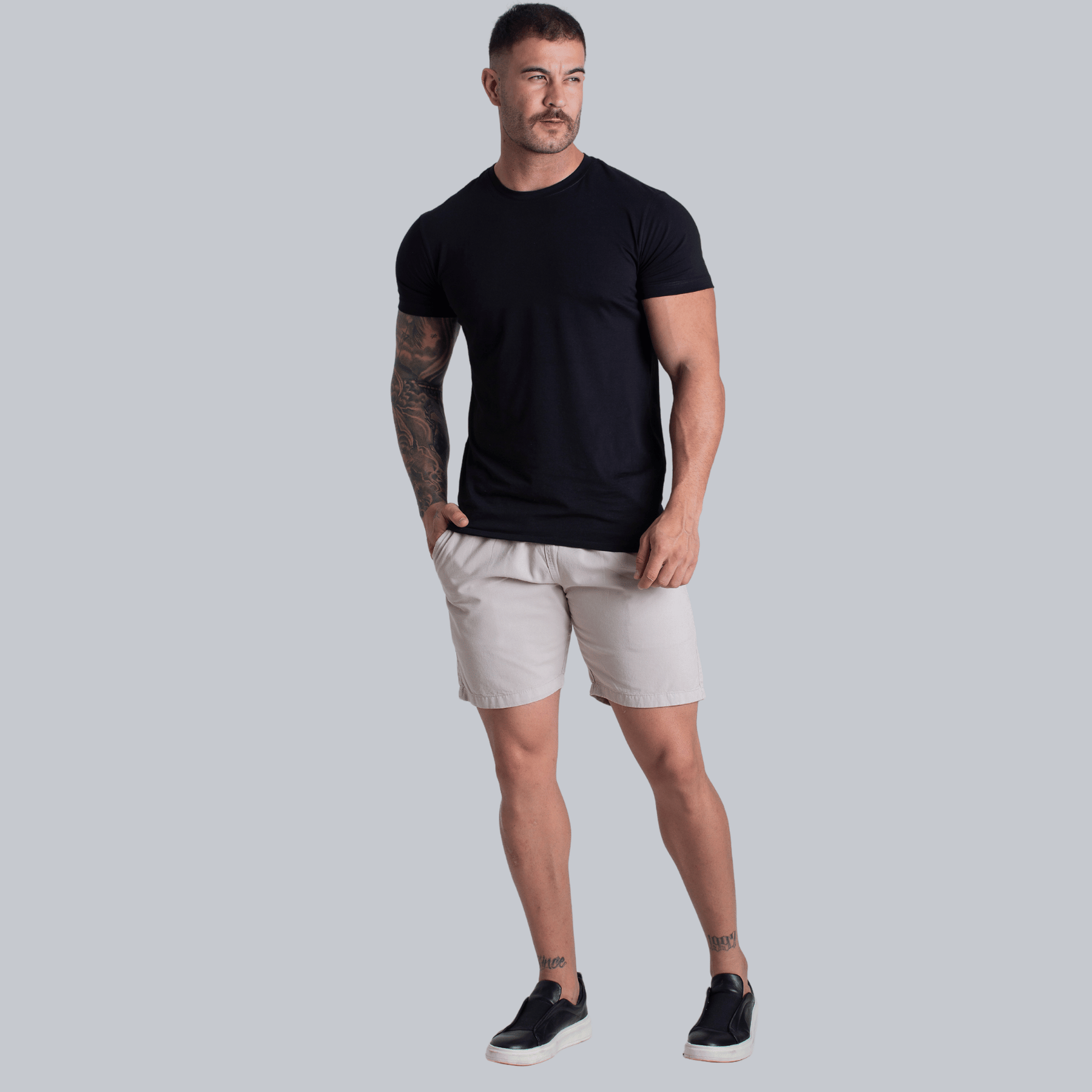 Kit 3 Short Mauricinho Sarja Brim Bermuda Masculina Colorida