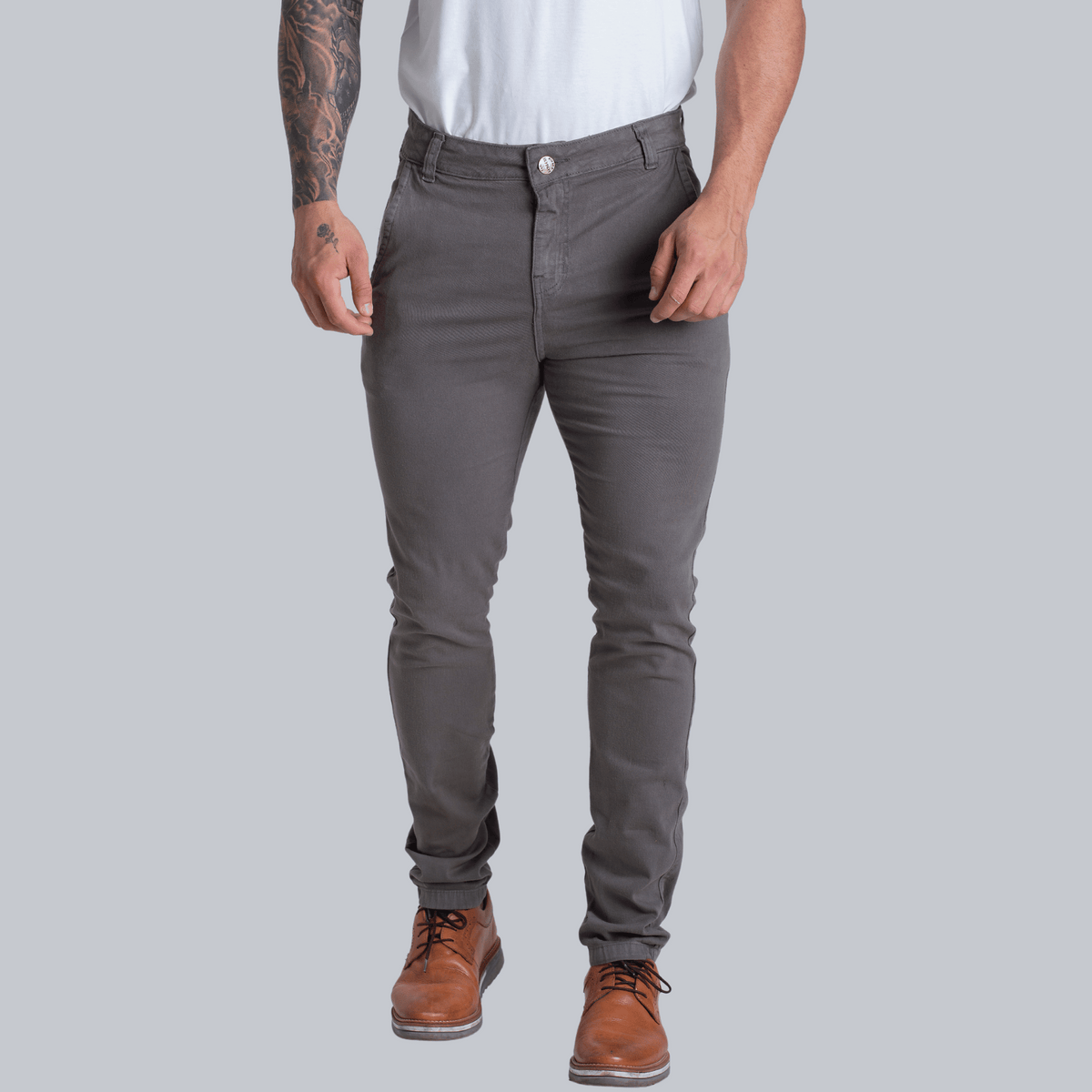 Calça Masculina Sarja Cinza