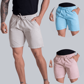 Kit 3 Short Mauricinho Sarja Brim Bermuda Masculina Colorida