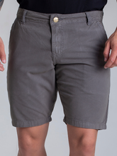 Bermuda Masculina Social Cinza Sarja Chino Brim