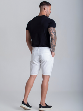 Bermuda Masculina Social Branca Sarja Chino