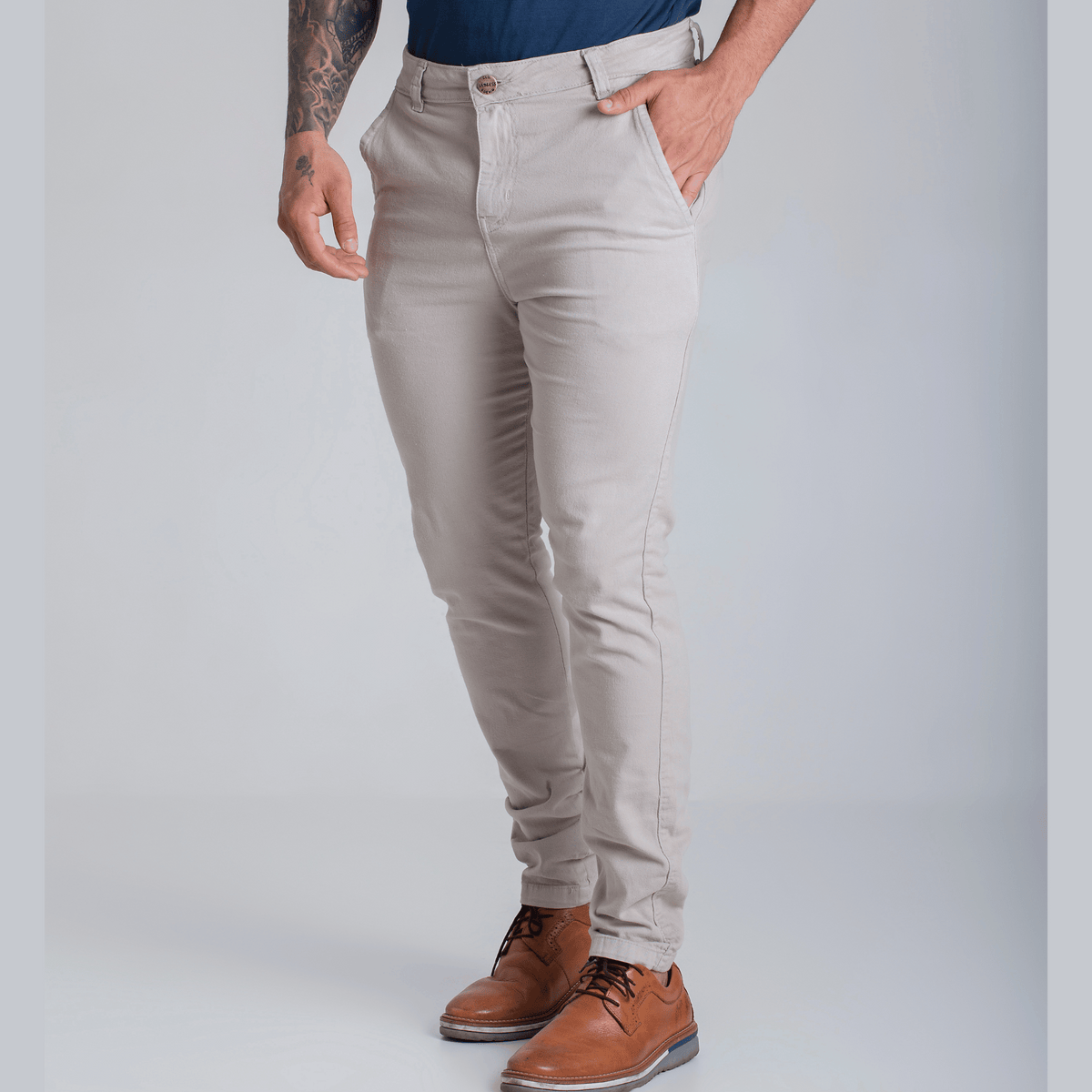 Calça Masculina Sarja Bege